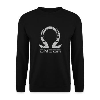 omega - Unisex Sweatshirt - black - Front - Alina (178cm) & Michal (187cm)
