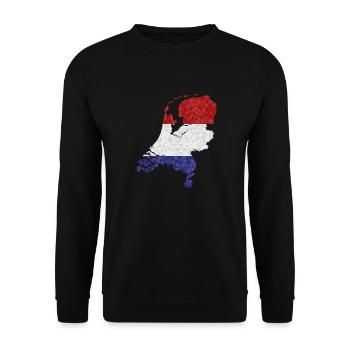 Pays-Bas Drapeau Contour Polygone Holland Drapeau - Sweat-shirt Unisexe - noir - Devant - Alina (178cm) & Michal (187cm)
