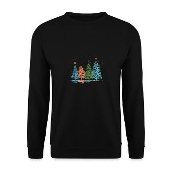 Christmas fir trees - Unisex Sweatshirt - black - Front - Alina (178cm) & Michal (187cm)