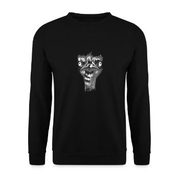 Vogelstrauß Portrait - Unisex Pullover - Schwarz - Vorne - Alina (178cm) & Michal (187cm)