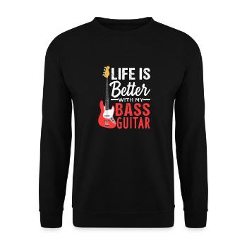 Basse guitare E-Basse Vie - Sweat-shirt Unisexe - noir - Devant - Alina (178cm) & Michal (187cm)