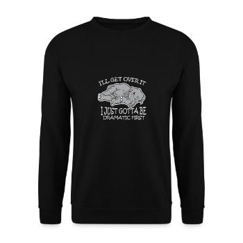 Dramatic Elephant Tired Stubborn - Unisex Sweatshirt - black - Front - Alina (178cm) & Michal (187cm)