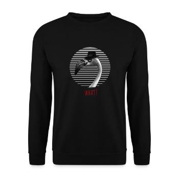 Flamingo QUOI? - Sweat-shirt Unisexe - noir - Devant - Alina (178cm) & Michal (187cm)