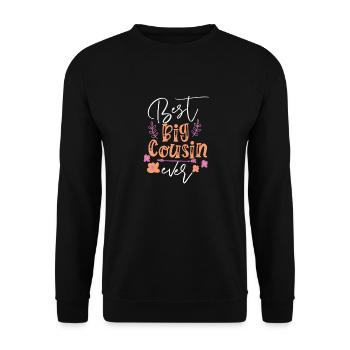Beste Große Cousine Großcousine Geschenk Mädchen - Unisex Pullover - Schwarz - Vorne - Alina (178cm) & Michal (187cm)