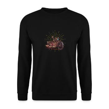 Rétro moto vintage moto indienne - Sweat-shirt Unisexe - noir - Devant - Alina (178cm) & Michal (187cm)