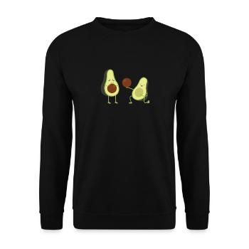 Avocado Heiratsantrag Romantische Vegane Veggie - Unisex Pullover - Schwarz - Vorne - Alina (178cm) & Michal (187cm)