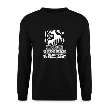 Toiletteur de chien Je suis un chien Toiletteur Chemises - Sweat-shirt Unisexe - noir - Devant - Alina (178cm) & Michal (187cm)