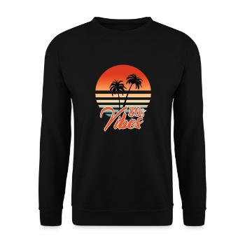 Retro 80s Vibes - Unisex Sweatshirt - black - Front - Alina (178cm) & Michal (187cm)