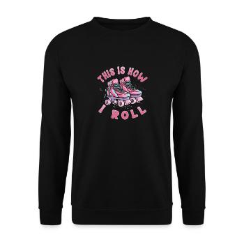 Roller Patinage, patin à roulettes, filles, enfants - Sweat-shirt Unisexe - noir - Devant - Alina (178cm) & Michal (187cm)