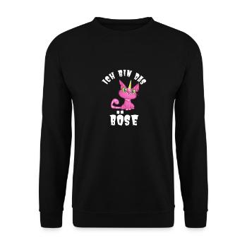 I'm the EVIL Evil Cat Unicorn Kitty funny - Unisex Sweatshirt - black - Front - Alina (178cm) & Michal (187cm)