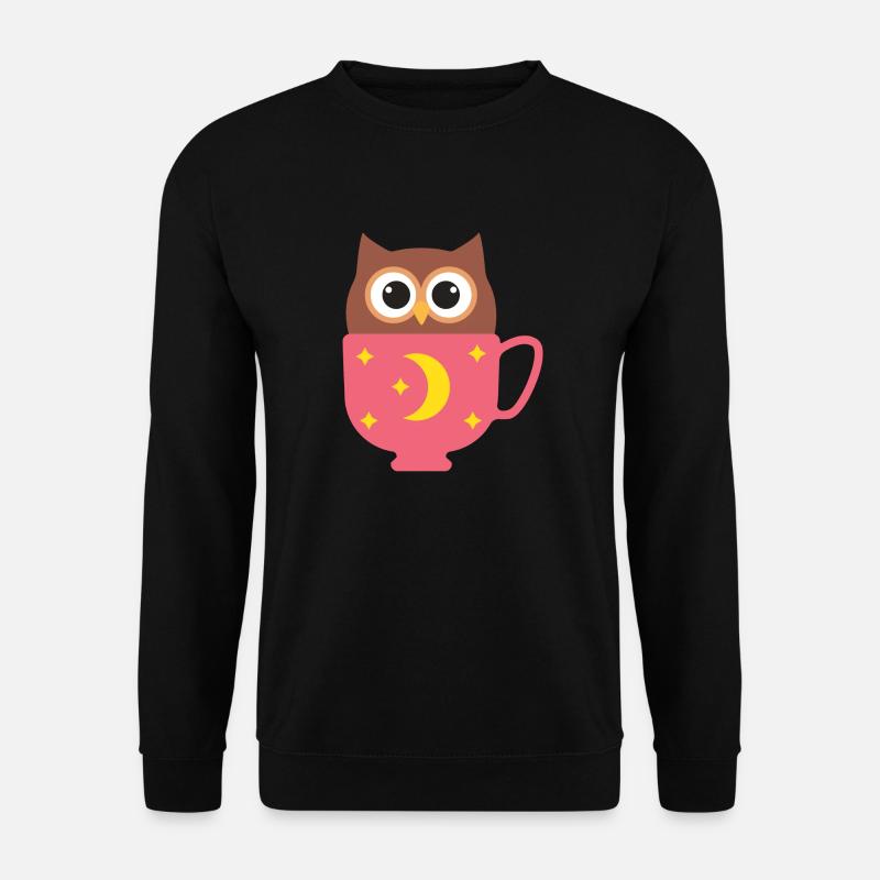 Eule in der Tasse - Unisex Pullover - Schwarz
