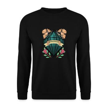 Precious Floral Gemstone - Unisex Sweatshirt - black - Front - Alina (178cm) & Michal (187cm)