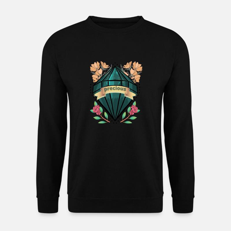 Kostbarer Floral Edelstein - Unisex Pullover - Schwarz