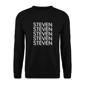 Steven - Unisex Pullover - Schwarz - Vorne - Alina (178cm) & Michal (187cm)