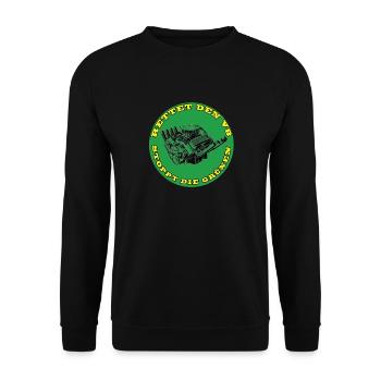 Rettet den V8 Motor Stoppt die Grünen - Unisex Pullover - Schwarz - Vorne - Alina (178cm) & Michal (187cm)
