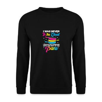 I Was Never In The Closet - Unisex Sweatshirt - black - Front - Alina (178cm) & Michal (187cm)
