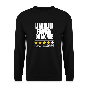 le meilleur frangin du monde - Sweat-shirt Unisexe - noir - Devant - Alina (178cm) & Michal (187cm)