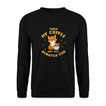 Touchez mon café et je vous gratterai - Sweat-shirt Unisexe - noir - Devant - Alina (178cm) & Michal (187cm)