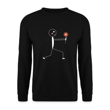 Fleur, amoureux - Sweat-shirt Unisexe - noir - Devant - Alina (178cm) & Michal (187cm)