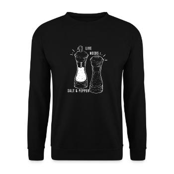 Encouragement salt and pepper - Unisex Sweatshirt - black - Front - Alina (178cm) & Michal (187cm)