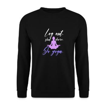 déconnexion fermer la conception de yoga pour un adepte de yoga - Sweat-shirt Unisexe - noir - Devant - Alina (178cm) & Michal (187cm)