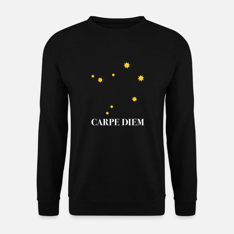 Carpe Diem nutze den Tag Sternbild Waage Libra Ode - Unisex Pullover - Schwarz