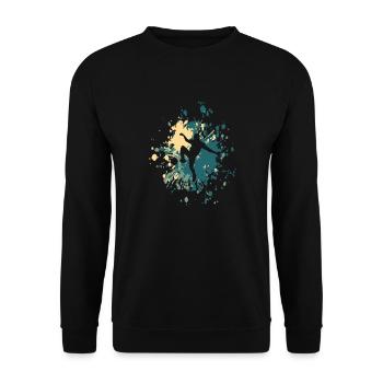 Soccer Catch The Ball Color Splash - Unisex Sweatshirt - black - Front - Alina (178cm) & Michal (187cm)