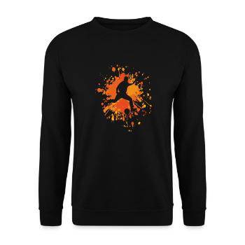 Soccer Goal Shot Color Splash - Unisex Sweatshirt - black - Front - Alina (178cm) & Michal (187cm)