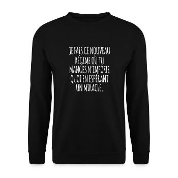 nouveau régime - Sweat-shirt Unisexe - noir - Devant - Alina (178cm) & Michal (187cm)