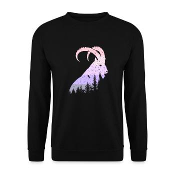 Steinbock - Unisex Pullover - Schwarz - Vorne - Alina (178cm) & Michal (187cm)