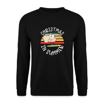 Christmas In Summer, Christmas In July, Xmas In - Unisex Sweatshirt - black - Front - Alina (178cm) & Michal (187cm)