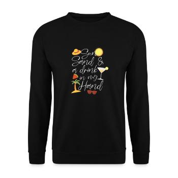 sable solaire et boisson dans ma conception de la main - Sweat-shirt Unisexe - noir - Devant - Alina (178cm) & Michal (187cm)