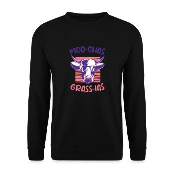 Mexikanische Kuh Spruch - Unisex Pullover - Schwarz - Vorne - Alina (178cm) & Michal (187cm)