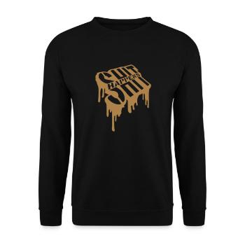 Graffiti Shit happens joke - Unisex Sweatshirt - black - Front - Alina (178cm) & Michal (187cm)