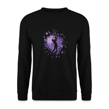Golf Hit The Ball Color Splash - Sweat-shirt Unisexe - noir - Devant - Alina (178cm) & Michal (187cm)