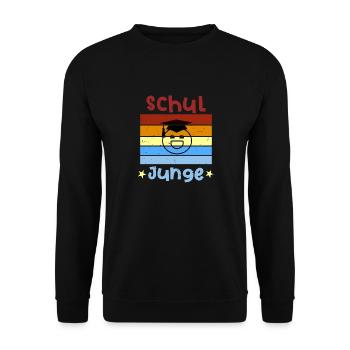 Schuljunge 1. Klasse Smile Schulbeginn T shirt - Unisex Pullover - Schwarz - Vorne - Alina (178cm) & Michal (187cm)