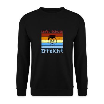 Endlich Schule Smile Schulbeginn T shirt - Unisex Pullover - Schwarz - Vorne - Alina (178cm) & Michal (187cm)