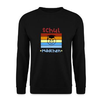 Schulmädchen 1. Klasse Smile Schulbeginn T shirt - Unisex Pullover - Schwarz - Vorne - Alina (178cm) & Michal (187cm)