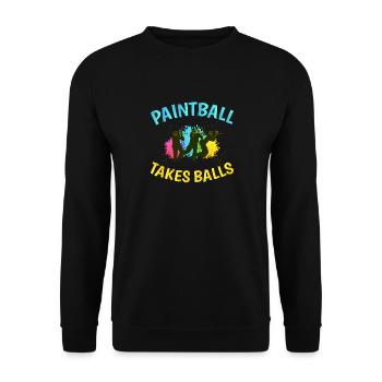 Drôle d’humour Ironic Paintball Game - Sweat-shirt Unisexe - noir - Devant - Alina (178cm) & Michal (187cm)