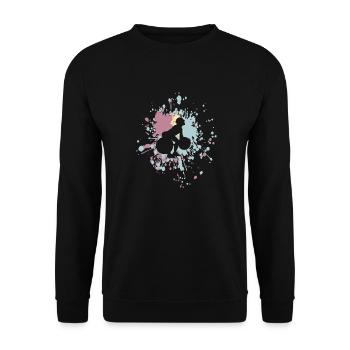 Fitness Haltérophilie Couleur Splash - Sweat-shirt Unisexe - noir - Devant - Alina (178cm) & Michal (187cm)