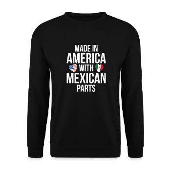 MADE IN AMERICA WITH MEXICAN PARTS - Unisex Sweatshirt - black - Front - Alina (178cm) & Michal (187cm)