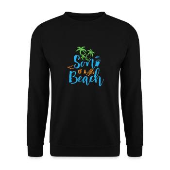 fils d’une plage Design pour un amoureux de la plage ou - Sweat-shirt Unisexe - noir - Devant - Alina (178cm) & Michal (187cm)