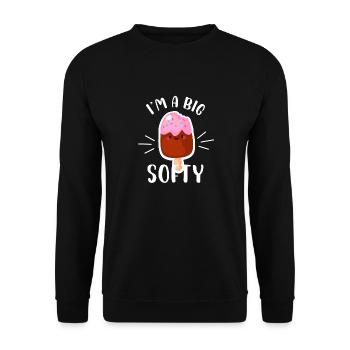 Je suis un grand design doux pour un amateur de crème glacée - Sweat-shirt Unisexe - noir - Devant - Alina (178cm) & Michal (187cm)
