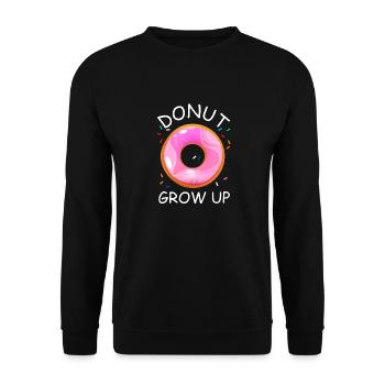 donut grow up Design for a donut or sweets lover - Unisex Pullover - Schwarz - Vorne - Alina (178cm) & Michal (187cm)
