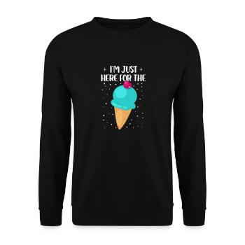 Je suis juste ici pour la crème glacée Design pour une glace - Sweat-shirt Unisexe - noir - Devant - Alina (178cm) & Michal (187cm)