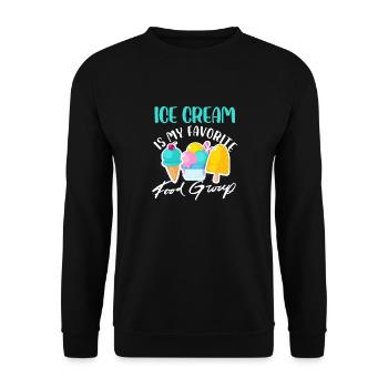 ice cream is my favorite good group Design - Unisex Sweatshirt - black - Front - Alina (178cm) & Michal (187cm)