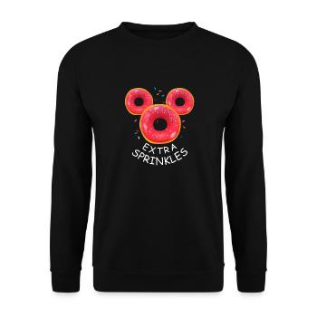 Extra Sprinkles Donut – Sweet Eater Drôle de beignet - Sweat-shirt Unisexe - noir - Devant - Alina (178cm) & Michal (187cm)