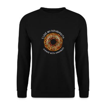 Doughnut Sprinkles – Drôle de beignet mangeant du beignet - Sweat-shirt Unisexe - noir - Devant - Alina (178cm) & Michal (187cm)