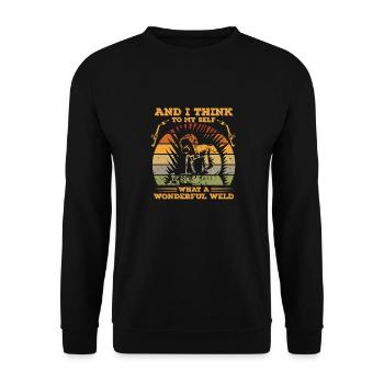 Et je me dis quelle merveilleuse soudure – - Sweat-shirt Unisexe - noir - Devant - Alina (178cm) & Michal (187cm)