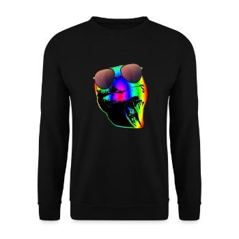 Schildkröte Sonnenbrille Schildkröten Regenbogen - Unisex Pullover - Schwarz - Vorne - Alina (178cm) & Michal (187cm)